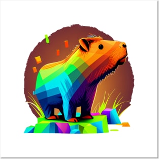 Colourful capybara Posters and Art